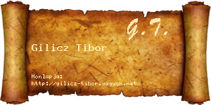 Gilicz Tibor névjegykártya